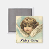  Pasen, Victoriaans Angel met Lily Flowers Magneet (Voorkant / Achterkant)