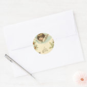  Pasen, Victoriaans Angel met Lily Flowers Ronde Sticker (Envelop)