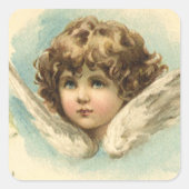  Pasen, Victoriaans Angel met Lily Flowers Vierkante Sticker (Voorkant)