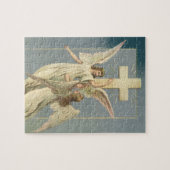  Pasen, Victoriaans Angels met een kruis Legpuzzel (Horizontaal)