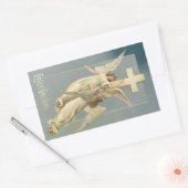 Pasen, Victoriaans Angels met een kruis Rechthoekige Sticker (Envelop)