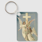 Pasen, Victoriaans Angels met een kruis Sleutelhanger (Voorkant)