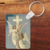  Pasen, Victoriaans Angels met een kruis Sleutelhanger (Achterkant)