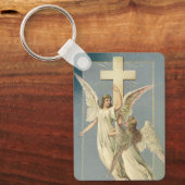 Pasen, Victoriaans Angels met een kruis Sleutelhanger (Voorkant)