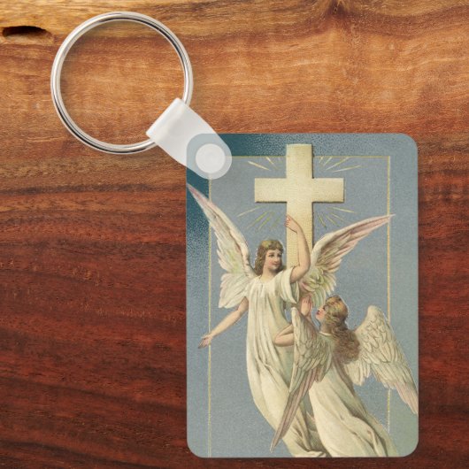  Pasen, Victoriaans Angels met een kruis Sleutelhanger (Voorkant)