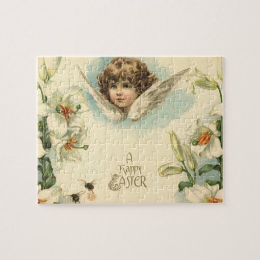  Pasen, Victoriaans Lily Flowers en Angel Legpuzzel (Horizontaal)
