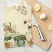  Pasen, Victoriaans Lily Flowers en Angel Theedoek (Quarter Fold)