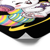 Pasen Video Game Bunny Gaming Controller Gamer Bo Poster (Hoek)