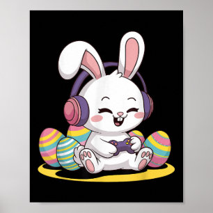 Pasen Video Game Bunny Gaming Controller Gamer Bo Poster