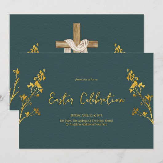 Pasen vieren, Brunch, Traditioneel katholiek Kaart (Voorkant / Achterkant)