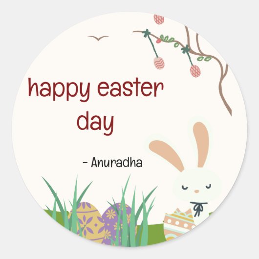Pasen vieren: een dag van vreugde en vernieuwing ronde sticker (Voorkant)
