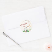 Pasen vieren: een dag van vreugde en vernieuwing ronde sticker (Envelop)