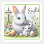 Pasen Vierkante Sticker (Voorkant)