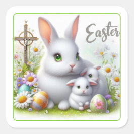 Pasen Vierkante Sticker