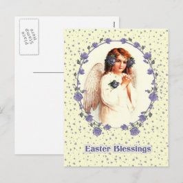Pasen. Vintage die Angel-religie aanbidt Feestdagenkaart