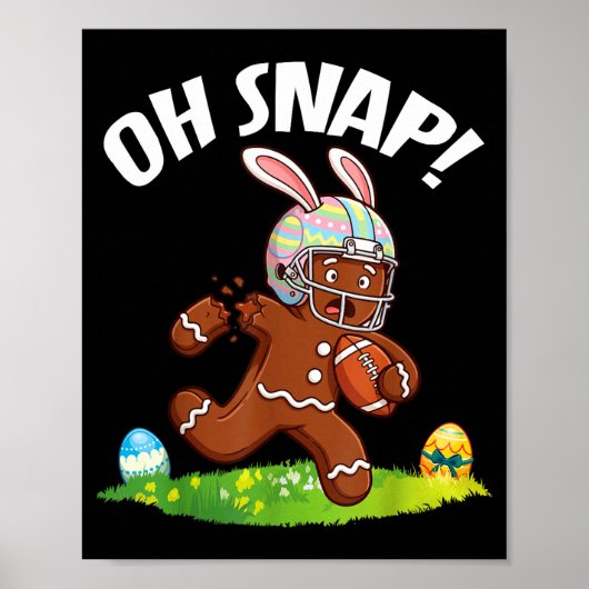 Pasen Voetbal Peperkoek Man Oh Snap Gebroken Arm Poster (Voorkant)