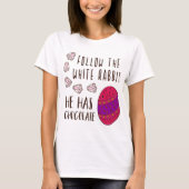 Pasen volgen het citaat van het witte konijn t-shirt (Voorkant)