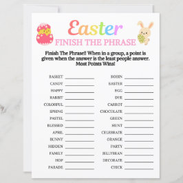 Pasen Voltooi het woordspel