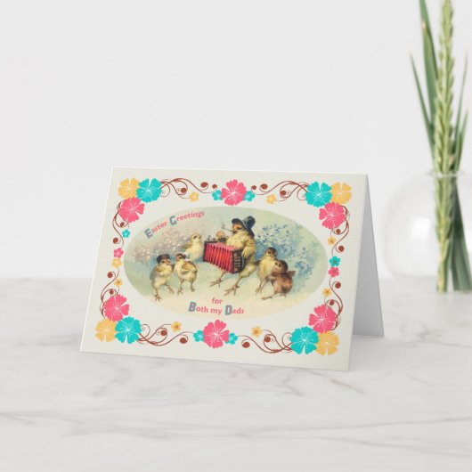 Pasen voor beide vaders  Musical Chicks Feestdagen Kaart (Voorkant)
