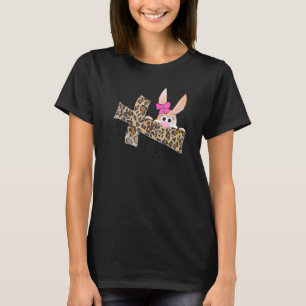 Pasen voor Christelijk hij is Risen Leopard Bunny T-shirt