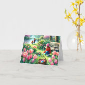 Pasen voor kinderen Vouwbare Wenskaart Kaart (Gele Bloem)