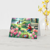 Pasen voor kinderen Vouwbare Wenskaart Kaart (Gele Bloem)