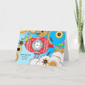 Pasen voor mijn beide vaders, Steampunk Rabbit Feestdagen Kaart (Voorkant)