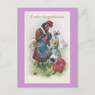  Pasen voor moeders en kippen Feestdagenkaart