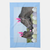 Pasen voor Pony en paarden Theedoek (Verticaal)