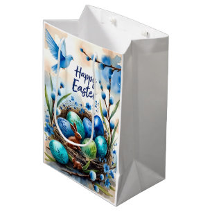Pasen Watercolor Konijn Nest Kaart Medium Cadeauzakje