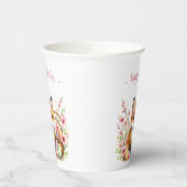 Pasen Waterverf Baby Fox Eggs and Flowers Papieren Bekers (Links)