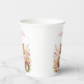 Pasen Waterverf Baby Fox Eggs and Flowers Papieren Bekers (Rechts)