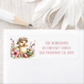 Pasen - Waterverf eendeneieren en -bloemen - Etiket (Insitu)