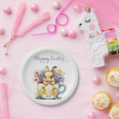 Pasen-waterverf-floraal-easter-groet-elegant Papieren Bordje (Feest)