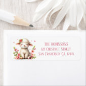 Pasen - Waterverf Lamb - Eitjes en Bloemen - Etiket (Insitu)