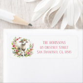 Pasen - Waterverf Lamb - Eitjes en Bloemen - Etiket (Insitu)