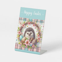 Pasen Waterverf Plaid Baby Hedgehog