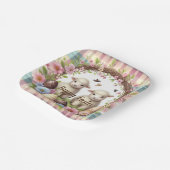 Pasen Waterverf Plaid Twee Lammeren Papieren Bordje (Gebogen)