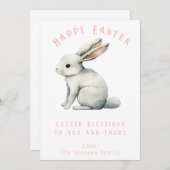 Pasen Waterverf Rabbit Pasen Kaart  (Voorkant / Achterkant)