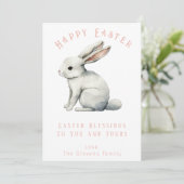 Pasen Waterverf Rabbit Pasen Kaart  (Staand voorkant)