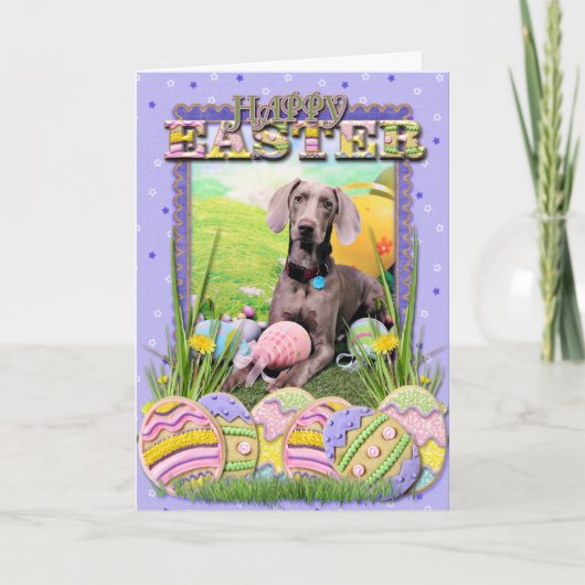Pasen - Weimaraner - Ben Feestdagen Kaart (Voorkant)