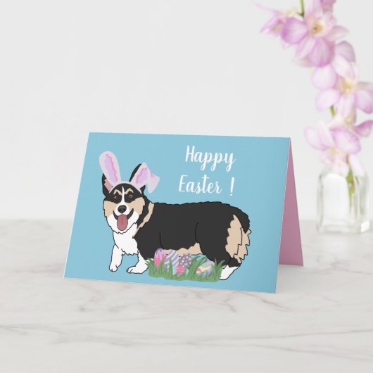 Pasen Welsh Corgi Pup Kaart (Orchidee)