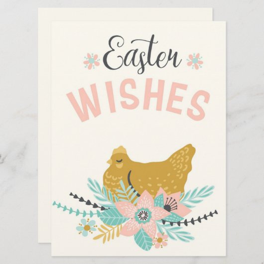 Pasen Wensen  Feestdagenkaart (Voorkant / Achterkant)
