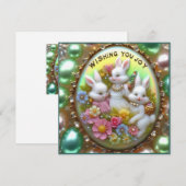  Pasen ~ WENSEN U VREUGDE ~ Bunnies ~ Feestdagenkaart (Voorkant / Achterkant)