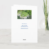 Pasen wenskaart met Mooie Witte Wisteria Kaart (Achterkant)
