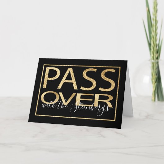 Pasen Wenskaart "Passover Classic Gold" Kaart (Voorkant)