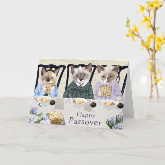 Pasen Wenskaart voor Kittens Kaart (Gele Bloem)