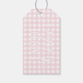 Pasen wenst Baby roze gingham op maat Cadeaulabel (Achterkant)