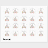 Pasen wenst Bunny zoent paasmoeder en -kind Ronde Sticker (Vel)