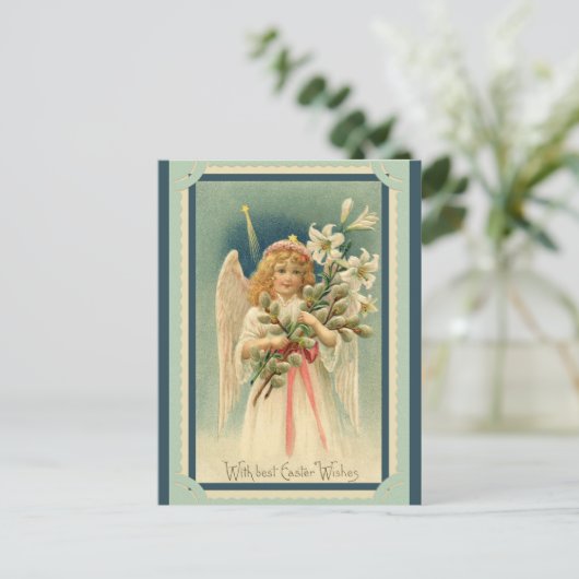  Pasen wil Angel Lily Briefkaart (Staand voorkant)